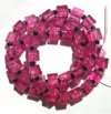 50 6x6mm Raspberry Pink Crackle Cube Beads